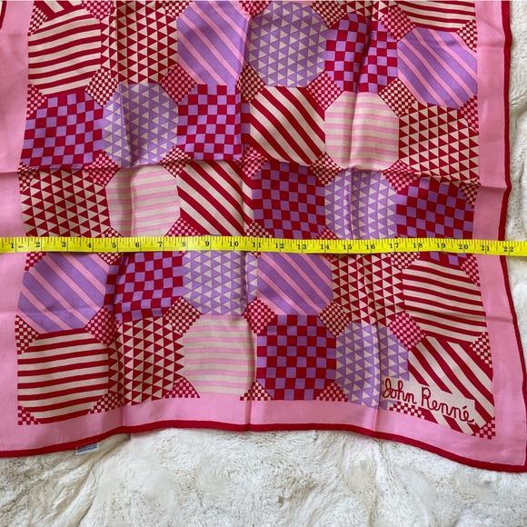 John Renné Rare Artist Fashion Designer Signed Vintage Abstract Scarf - Picture 4 of 5